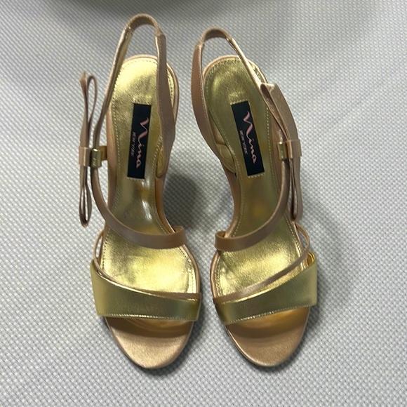 Gold formal high heels shoes - Picture 1 of 7